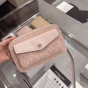 MD PVC Pocket Camera Bag Crossbody Pink
